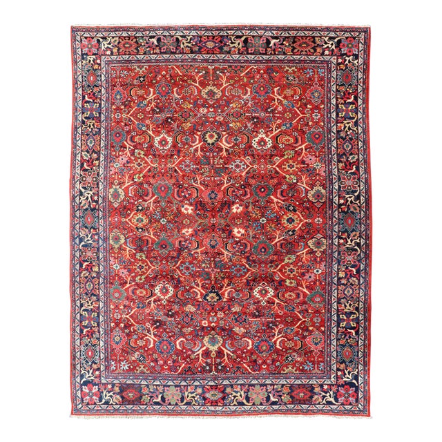 Early 20th Century Antique Persian Sultanabad Mahal Rug With All-Over Sub Geometric Design For Sale