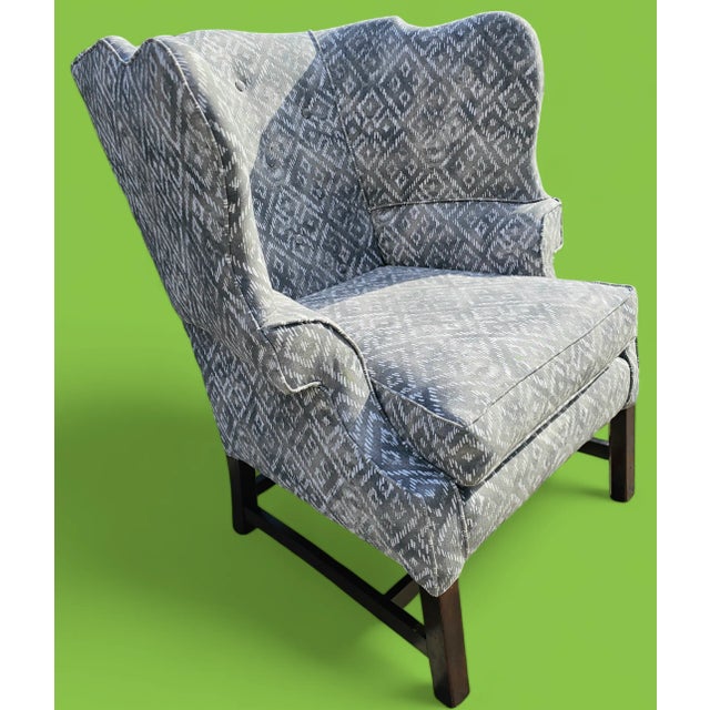 Antique Deep Wingback Chair For Sale - Image 4 of 11