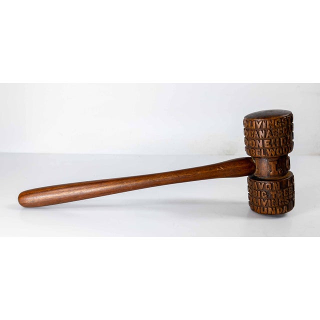1930's Folk Art Carved Walnut Masonic Oddfellows Gavel, New York For Sale - Image 12 of 12