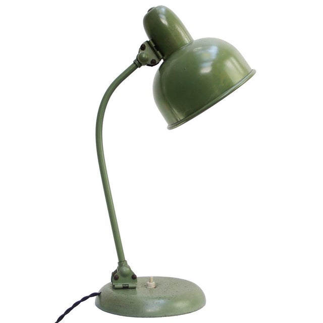 Metal French Bauhaus Green Metal Desk Lamp, 1950s For Sale - Image 7 of 7