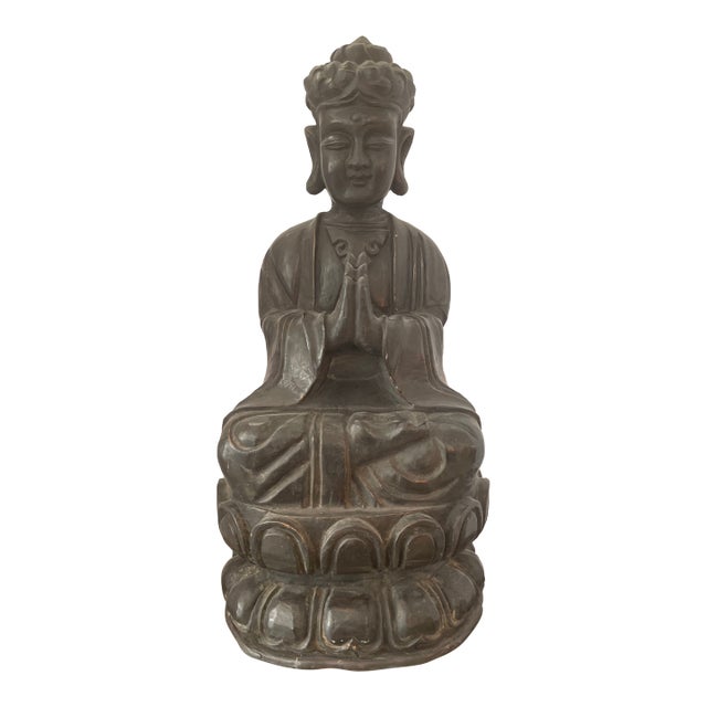 Wooden Buddha Statue Early 20 Th Ct. For Sale