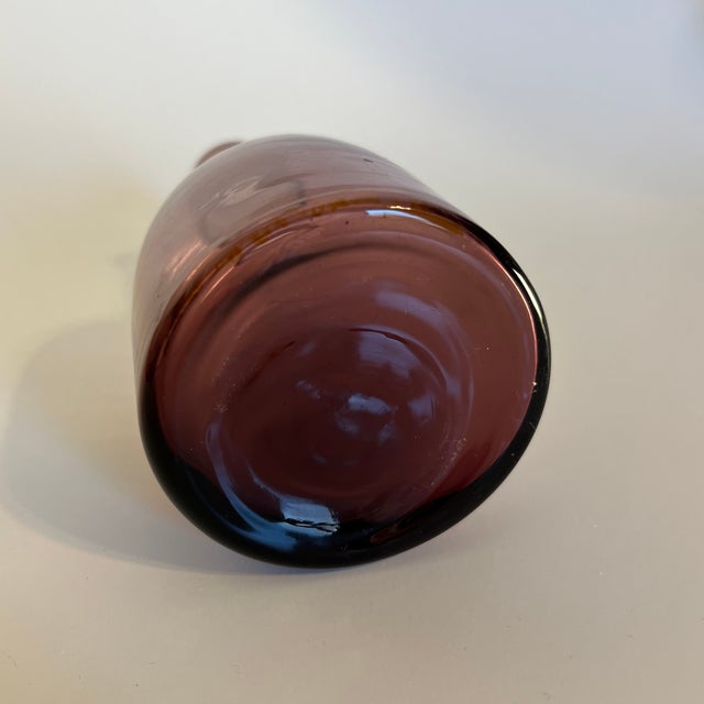 Mid-Century Modern Mid 20th Century Purple Glass Vase For Sale - Image 3 of 5