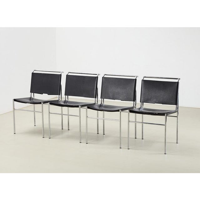 Modernist set of 4 Roque Brune dining chairs, designed by the great Eileen Gray in 1927. This set is manufactured by...