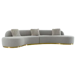 Pasargad Home Simona Curved Sofa, With 3 Pillows