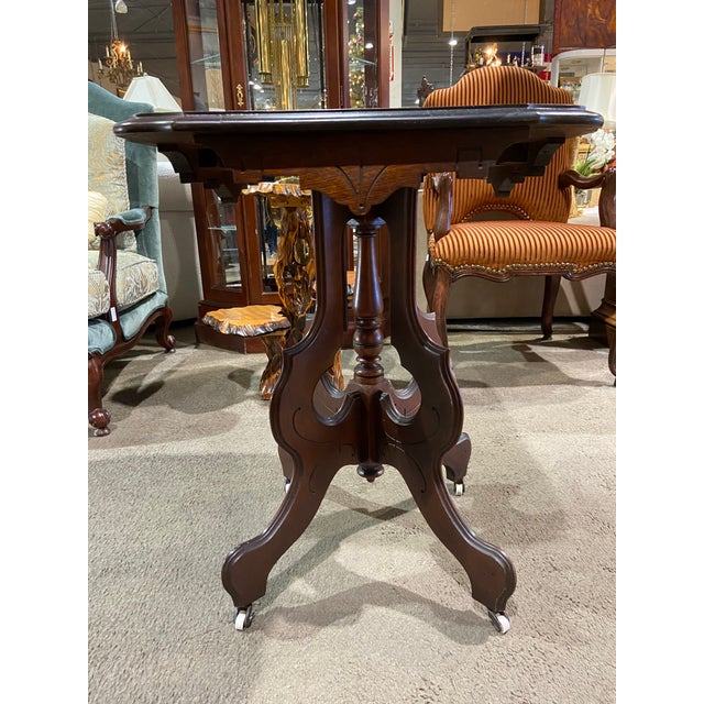 Late 20th Century Victorian Parlor Table on Wheels Chairish