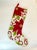 From our private collection. This is a gorgeous large Christmas Needlepoint Stocking. It features red Poinsettia with...
