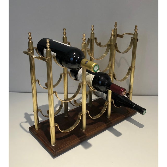1940s Neoclassical Brass Bottle Rack in the Style of Maison Jansen For Sale - Image 5 of 12