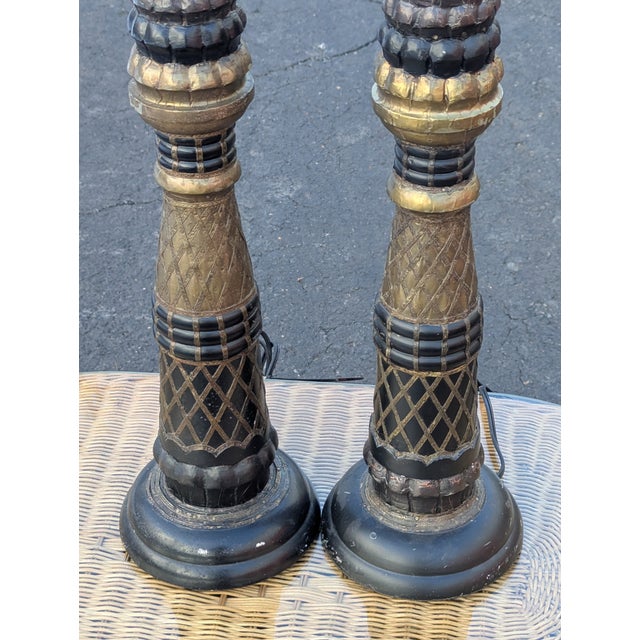 Vintage Unique Ornate Art Deco Style Table Lamps - a Pair For Sale - Image 12 of 12