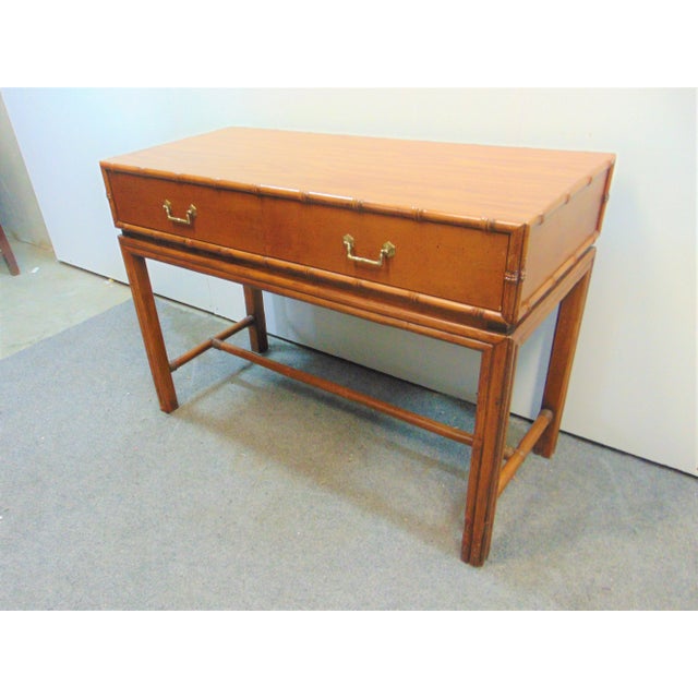 Ornamental & Decorative Materials Ficks Reed Faux Bamboo Console Table For Sale - Image 7 of 7