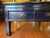 Wood Vintage Chinese Blue Lacquer Coffee Table With Two Drawers For Sale - Image 7 of 9