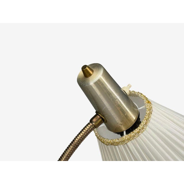 1960s Armaturhantverk Tibro, Floor Lamp, Teak, Brass, Silk For Sale - Image 10 of 14