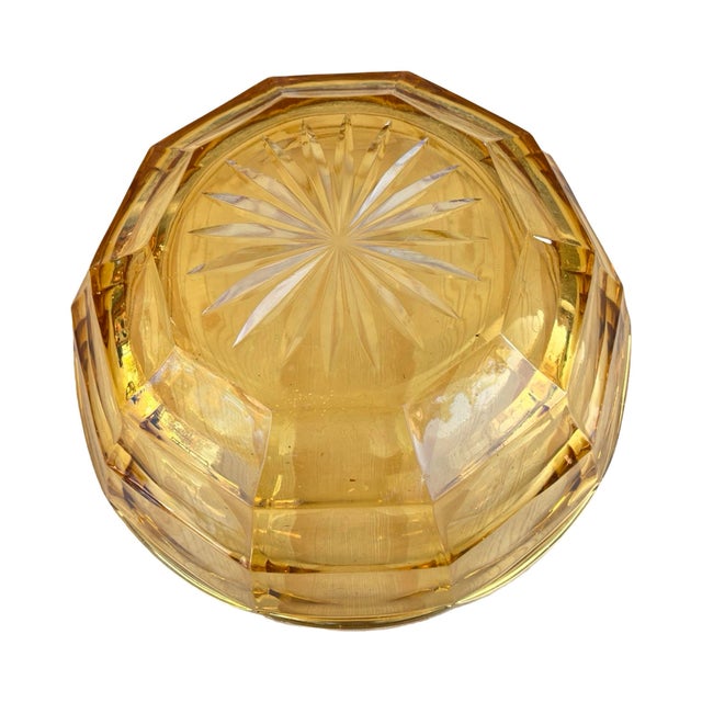 Art Deco Honey Glass Bowl, Stölzle, Czech Republic, 1930s. For Sale - Image 4 of 8