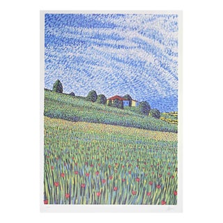 Lucio Rofrano, Countryside, Lithograph, 1990s For Sale