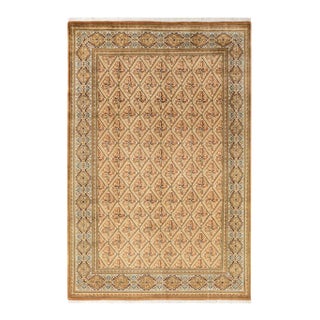 Mogul, One-of-a-Kind Hand-Knotted Area Rug in Yellow, 6' 2" x 9' 1" For Sale