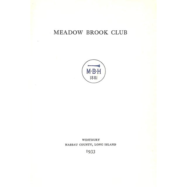 "Meadow Brook Club m.b.h. Year Book" 1933 For Sale In New York - Image 6 of 10