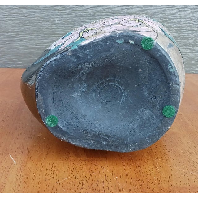 Early James "Jim" Loso Vintage Raku Studio Art Pottery Lady Portrait Vase For Sale - Image 9 of 13