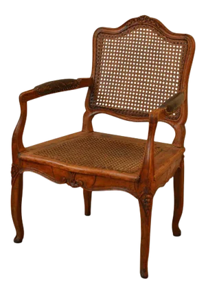 Caned Louis XV Period Walnut Armchair, circa 1760