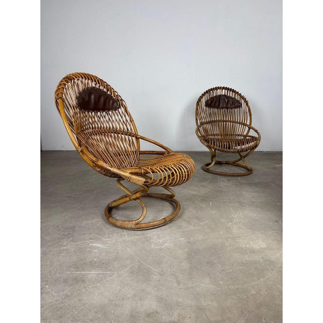 Bamboo Armchairs by Tito Agnoli, 1960s, Set of 2 For Sale - Image 3 of 11