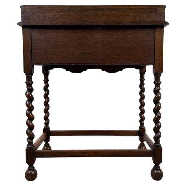 Early 20th Century Antique English Jacobean Revival Oak Side Table For Sale - Image 9 of 12