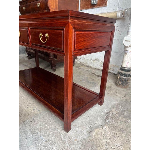 Vintage Ming Style Solid Rosewood Server or Console Table. For Sale - Image 4 of 10