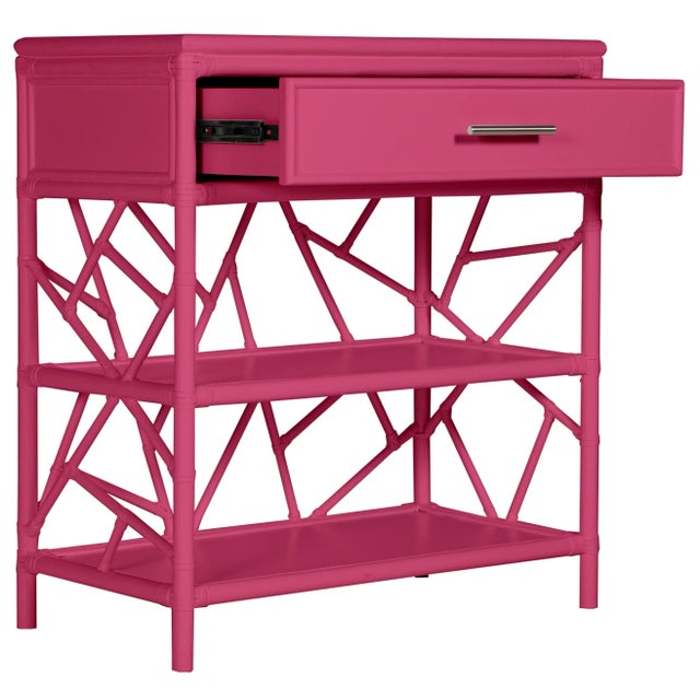 Contemporary Tiffany End Table in Hot Pink For Sale - Image 3 of 7