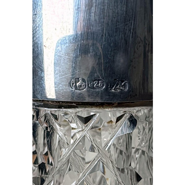 Biedermeier Large Bohemian Crystal Perfume Bottle With German Sterling Silver For Sale - Image 15 of 18