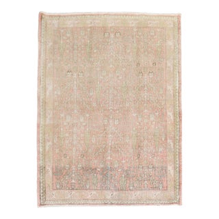 Vintage Square Zabihi Collection Turkish Oushak Rug - 3'8" x 4'7" For Sale
