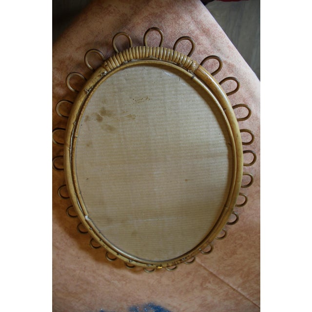 Vintage Rattan and Bamboo Mirror, 1960s For Sale - Image 12 of 14