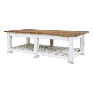 Large 19th Century Pine Worktable, 1890s For Sale