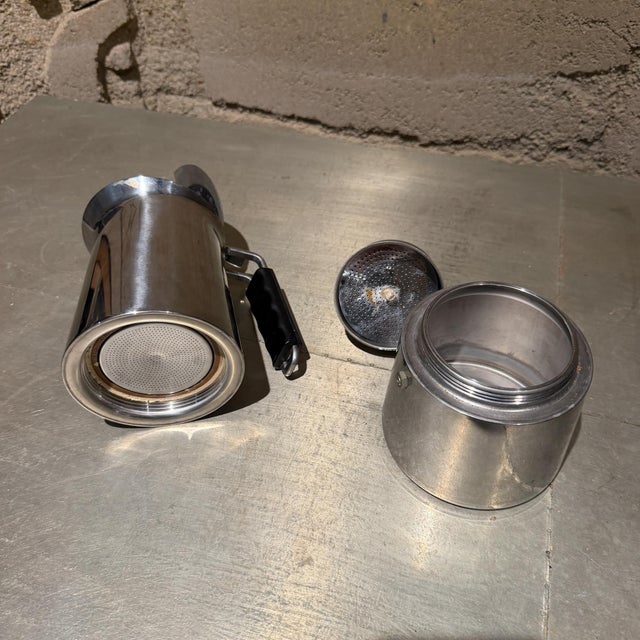 1980s Vintage Gaggia Stainless Steel Stovetop Espresso Maker Inox Moka Pot For Sale - Image 5 of 13