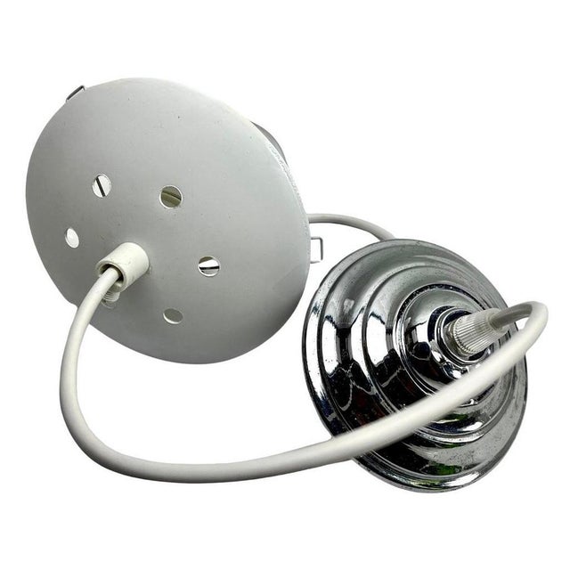 White Dutch Pendant Lamp with a Globular Opaline Shade, 1960s For Sale - Image 8 of 15