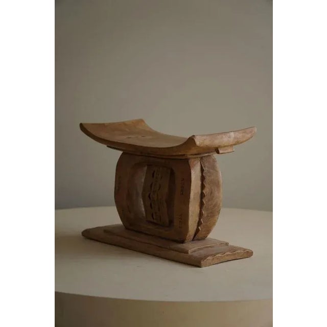 20th Century Wabi Sabi West African Hand Carved Hardwood Stool, 1970s For Sale - Image 6 of 12