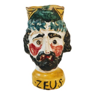 Italian Majolica Zeus Hera Double Sided Vase For Sale