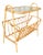 Vintage Scandinavian Rattan Side Table with Magazine Rack and Glass Top, 1960s For Sale