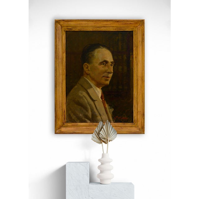Alfredo Mahieux, Portrait, 1950s, Oil on Canvas on Board, Framed For Sale - Image 4 of 6