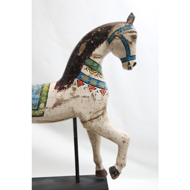 Wood 1960s Carousel Horse on Formica Base For Sale - Image 7 of 16