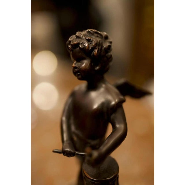 French Cherubs Sculptures in Bronze, Set of 2 For Sale - Image 5 of 9