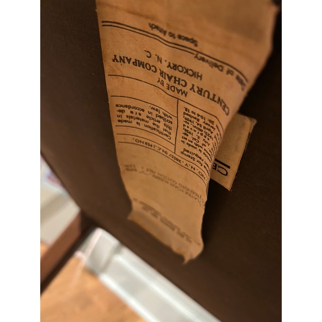 Mid 20th Century Chinese Chippendale Armchair by Century Furniture Co With Original Leather Upholstery For Sale - Image 12 of 12