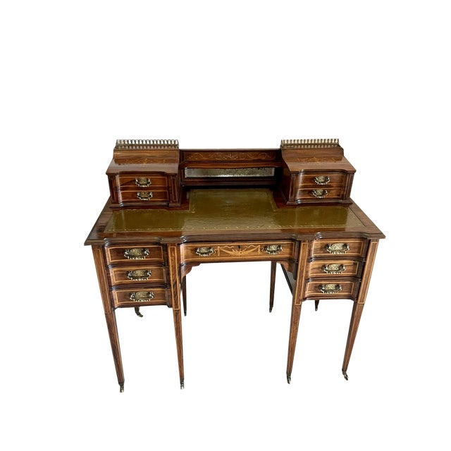 Victorian Freestanding Inlaid Writing Desk from Maple & Co., 1880s For Sale