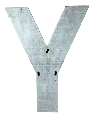 Large Vintage Industial Czechoslovakian Letter Y in Zinc, 1950s