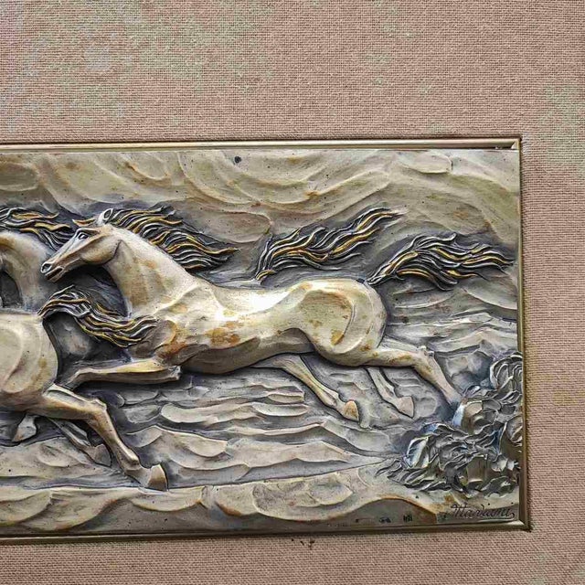 Bronze Horse Plaque attributed to Ottaviani For Sale - Image 3 of 11