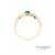 18k (750) Yellow Gold Natural Emerald and Diamond Ring, Size 6.25 For Sale - Image 4 of 8