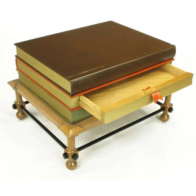 Brown John Dickinson Stacked Books End Tables - a Pair For Sale - Image 8 of 10