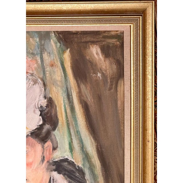 1960s Mid-Century Portrait Painting Oil on Canvas After Edouard Manet For Sale - Image 5 of 7