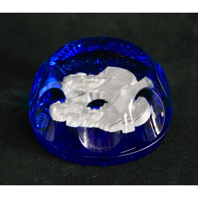 Cristal D’Albret Crystal Paper Weight Vintage France John James Audubon Glass For Sale - Image 10 of 18
