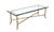 X Base Rectangular Mid Century Modern Gilt Faux Bamboo Glass Top Coffee Table For Sale - Image 9 of 9