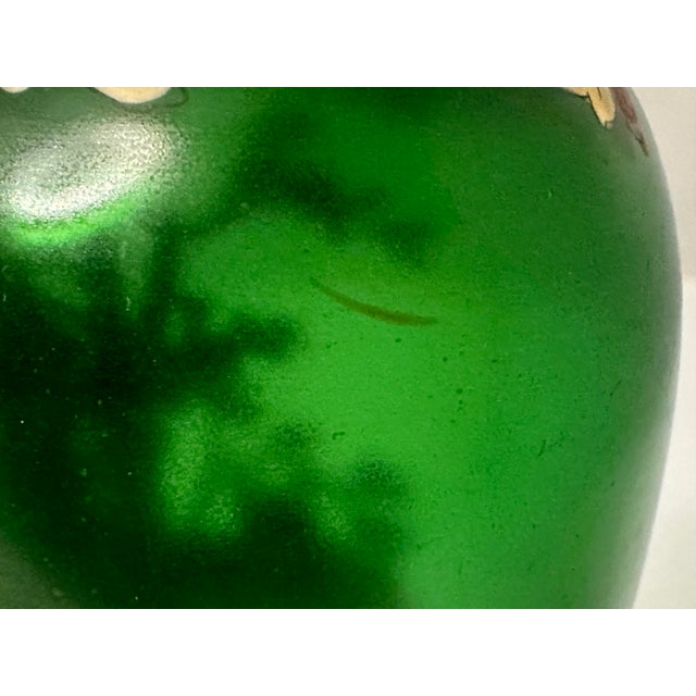 Early 20th Century Art Nouveau Enamel Art Glass Vase: Maiden in Vineyard For Sale - Image 5 of 10