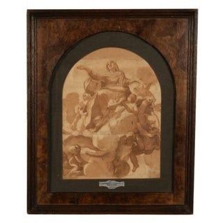 Important 16th Century Italian Renaissance Baroque Old Master Drawing Watercolor byAnnibale Carracci, Circa 1590 For Sale