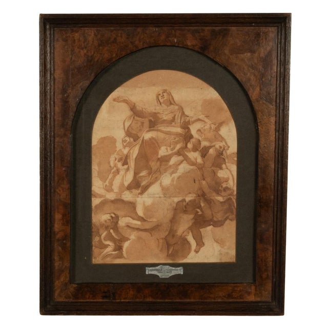 Important 16th Century Italian Renaissance Baroque Old Master Drawing Watercolor byAnnibale Carracci, Circa 1590 For Sale