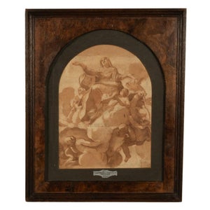 Important 16th Century Italian Renaissance Baroque Old Master Drawing Watercolor byAnnibale Carracci, Circa 1590